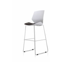 Florence White Frame High Stool Grey Fabric