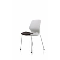 Florence White Frame Dark Grey Fabric Visitor Chair
