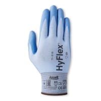Ansell HyFlex 18 Gauge, Size 7 Cut-Resistant Palm Coated Ultralight-Duty Work Gloves Blue/White