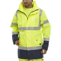 Beeswift Hi-Vis Two Tone Breathable Traffic Jacket Size 5XL Yellow & Navy Blue Ref BD109SYN5XL
