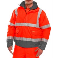 Beeswift Hi-Vis Two Tone Bomber Jacket Size 5XL Red & Grey Ref BD208REGY5XL