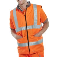 Beeswift Reversible Hi-Vis Bodywarmer Vest Size 2XL Orange & Grey Ref BWENGORXXL