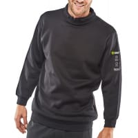 Beeswift Arc Flash Work Sweatshirt Fire Retardant Size S Navy Blue Ref CARC3NS