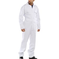 Beeswift Cotton Drill Boilersuit Work Overall Size 38 White Ref CDBSW38