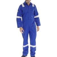 Beeswift Fire Retardant Nordic Design Cotton Boilersuit Work Overall Size 36 Royal Blue Ref CFRBSNDR36
