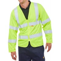 Beeswift Fire Retardant Hi-Vis Jerkin Long Sleeve Size 5XL Saturn Yellow Ref CFRPKJSY5XL