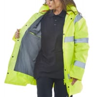 Beeswift High Visibility Fleece Lined Traffic Jacket Size 5XL Saturn Yellow Ref CTJFLSY5XL