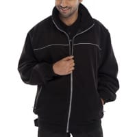 Beeswift Endeavour Fleece Jacket with Full Zip Front Size XL Black Ref EN29BLXL