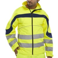 Beeswift Eton High Visibility Soft Shell Jacket Size 5XL Saturn Yellow & Navy Blue Ref ET40SY5XL