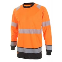 Beeswift High Visibility Two Tone Long Sleeve T Shirt Orange / Black 4XL