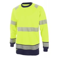 Beeswift High Visibility Two Tone Long Sleeve T Shirt Saturn Yellow / Navy 3XL