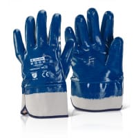 Beeswift Nitrile Safety Cuff Fully Coated Heavy Weight Blue 10 (Box of 10)