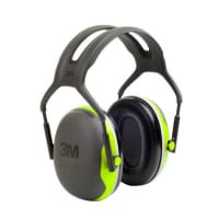 3M PELTOR X4A Hi-Viz Headband Ear Defender Headset SNR33 Black & Green Ref X4A