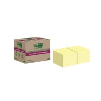Post-it Super Sticky Recycled 76x76mm Yellow Pack of 12 654 RSS12CY