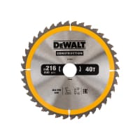 DEWALT Stationary Construction Circular Saw Blade 216x30mmx40T ATB/Neg