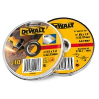 DEWALT DT42335TZ Inox Metal/Stainless Cutting Disc 115x1.2x22.23mm (Tin of 10)
