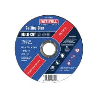 Faithfull Multi-Purpose Cutting Disc 115x1.0x22.23mm (Pack 10)