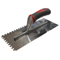Faithfull Notched Trowel Serrated 6mm Stainless Steel Soft Grip Handle 11x4.1/2in