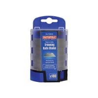 Faithfull Heavy-Duty Trimming Knife Blades (Box 100) in safe storage dispenser