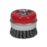 Faithfull Wire Cup Brush Twist Knot 80mm M14x2, 0.50mm Steel Wire