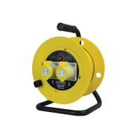 Faithfull Open Drum Cable Reel 110V 16A 2-Socket 25m (1.5mm Cable)