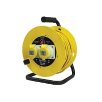 Faithfull Open Drum Cable Reel 110V 16A 2-Socket 25m (2.5mm Cable)