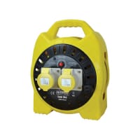 Faithfull Semi-Enclosed Cable Reel 110V 16A 2-Socket 25m (1.5mm Cable)