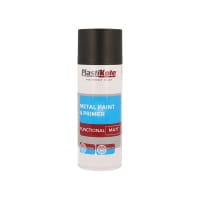 PlastiKote Trade Metal Spray Paint & Primer Matt Black 400ml
