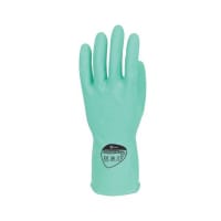 Shield Pack of 12 Rubber Household Gloves 0.33mm 30cm Pairs Medium Green GR03G12