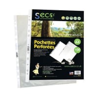 Stewart Superior Eco Punch Pocket Clear A4 50 Micron Embossed Clear(Pack of 100) PP50