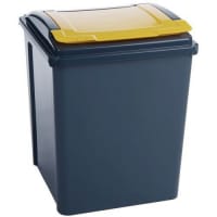 Coloured lid recycling bins, 50L yellow Single Pack