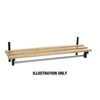 Evolve wall mounted wood cloakroom shelf with shelf