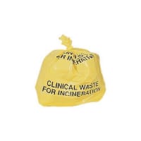 80L Yellow clinical waste bag Single Pack