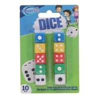 Clever Kidz Assorted Colours Dice Pack of 10 - Colorful Dice for Games and Learning