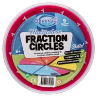 Clever Kidz Multicolour Fraction Circles 51 Piece - Educational Set for Learning Fractions