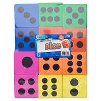 Clever Kidz EVA Dice with Dots Pack of 12 - Durable Dice for Classroom and Home Games