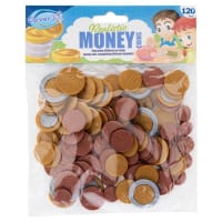 Clever Kidz Coin Euro Money Set Pack of 120 - Versatile Counters for Math and Sorting Activities