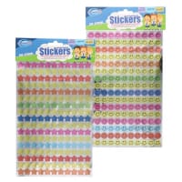 Clever Kidz Stars & Smileys Stickers Assorted Colours Pack of 350 - Reward Stickers for Positive Reinforcement