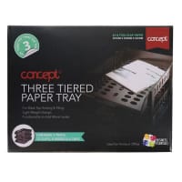 Concept Three Tiered Paper Tray - Black - Organised Desk Filing