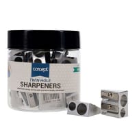Concept Twin Hole Metal Pencil Sharpener - Durable, Precision Sharpening