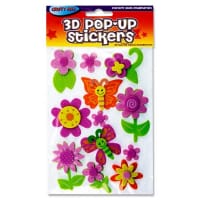 Crafty Bitz 3D Pop Up Foam Stickers - Flowers, Assorted Colours for Crafting