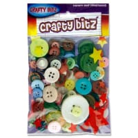 Crafty Bitz Assorted Colours Craft Buttons - Fun Embellishments for Sewing & Crafts