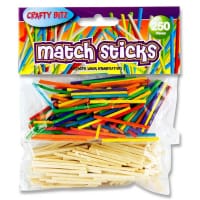 Crafty Bitz Assorted Coloured Matchsticks Pack of 250 - Great for Craft Construction