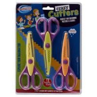 Crafty Bitz Crazy Cutters Craft Scissors Pack of 3 Assorted Colours - Fun Shapes for Creative Cuts