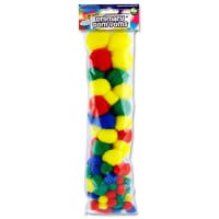 Crafty Bitz Pom Poms Pack of 100 - Assorted Sizes & Colours for Crafting