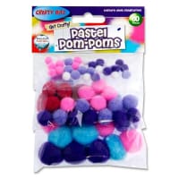 Crafty Bitz Pom Poms Assorted Pastel Colours & Sizes - Pack of 60