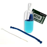 Green Line Collapsible Straw - Navy - Eco-Friendly & Portable - Convenient Reusable Straw for On-the-Go Drinks