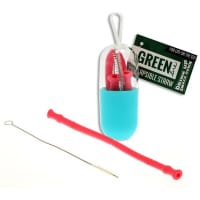 Green Line Collapsible Straw - Pink - Eco-Friendly & Portable - Convenient Reusable Straw for On-the-Go Drinks