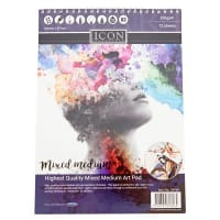 Icon A3 Mixed Medium Art Pad 250gsm 12 Sheets - Ideal For Versatile Art
