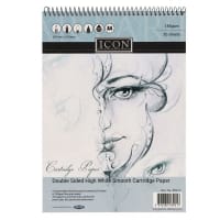 Icon A4 Spiral Sketch Pad 185gsm 20 Sheets - Acid-Free Paper